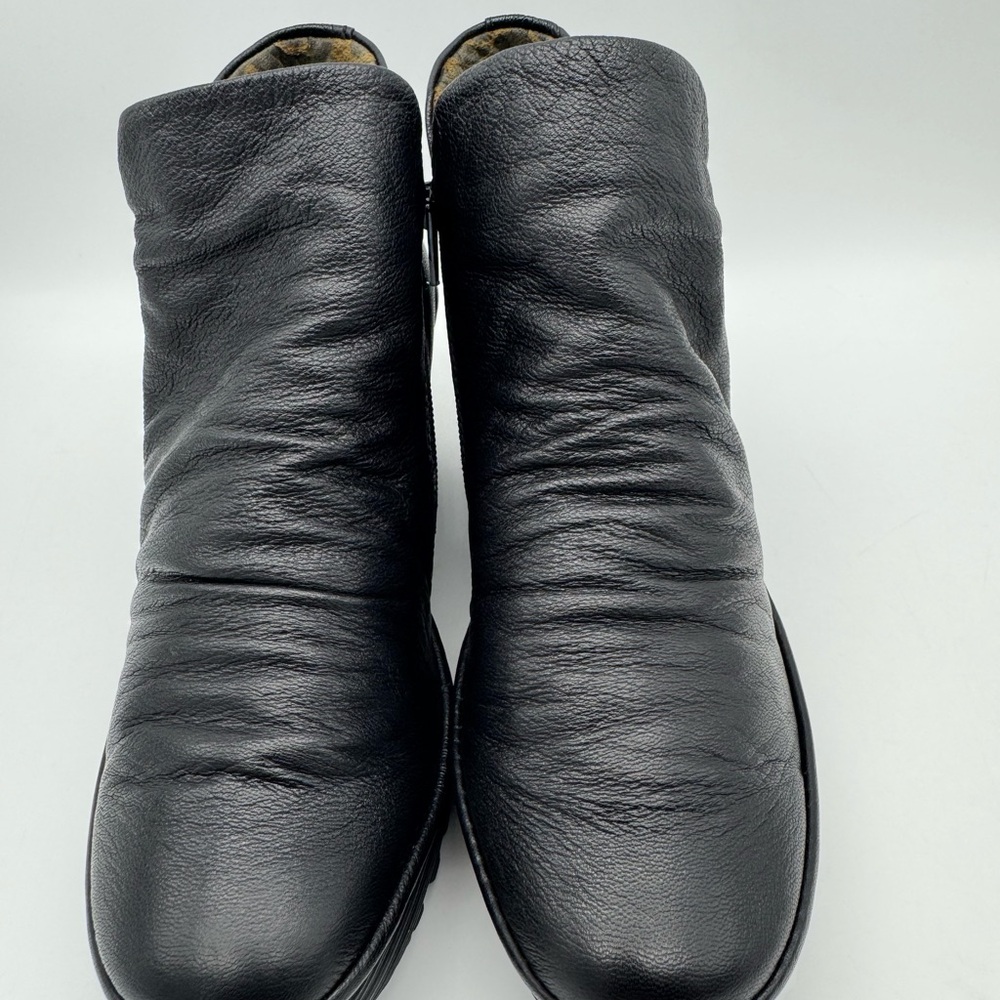 Fly London Yip Leather Wedge Zip Booties – Black – Women’s Size EU 38 / US 7.5–8 - Picture 5 of 9